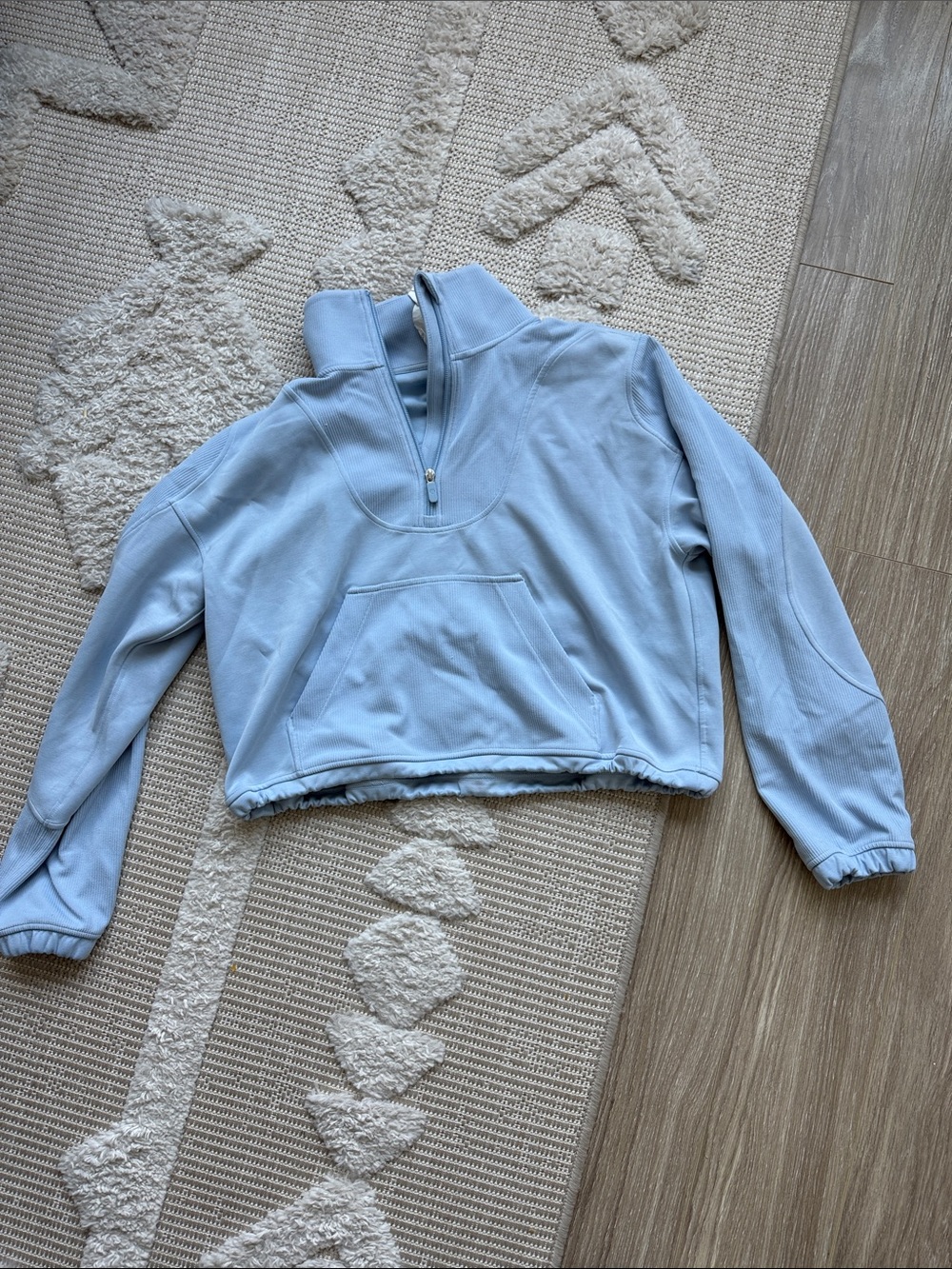 lululemon athletica Pale Blue Cropped Quarter-Zip Pullover